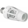 Electraline 58309 Portalampada (base lampadina E27) con Sensore Crepuscolare e d