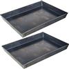 COSE DA CASA Set 2 Teglie Professionali in Ferro Blu cm 35x28H3 rettangolari Lamiera