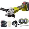 DEWINNER Smerigliatrice a Batteria, Flessibile a Batteria 115 mm, 2 Batterie 3 A
