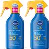 NIVEA SUN Kids Maxi Spray Protect & Care SPF 50+ 270 ml, Crema solare 50 bambini
