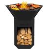 Barbecook barbecue a legna braciere da tavolo Nestor Original bbq grill in acciaio, nero, 92x92x101cm