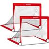 SONGMICS Set di 2 Porte da Calcio Pieghevoli per Bambini, Montaggio Veloce, in G