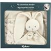KALOO - Copertina Doudou per neonati color crema con testa di coniglio - Ultra morbida in micro-velluto - Regalo di nascita premium - K218032