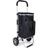 YEAUPE PRO Carrello Spesa Pieghevole 3 in 1 con Compartimento Isotermico - Capacità 50L, Carico Massimo 25kg - Ruote Silenziose, Impermeabile, Facile da Montare e Trasportare - Nero Opaco
