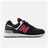 New Balance 574 IN Cordura IN Nero e Rosso UK 8.5 - US 9 - Eu 42.5