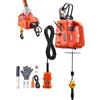 VEVOR Verricello Paranco Elettrico di Sollevamento Capacità Carico 500 kg, Verricello Argano Elettrico Portatile da 1500 W, Altezza di Sollevamento 7,6 m, con Telecomando Manuale, Cablato Wireless