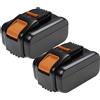 EXTENSILO 2x Batteria per Worx Landroid Vision L1300, Vision L1600, Vision M600 5Ah 20V