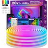 Striscia LED Neon RGB Intelligente Impermeabile 24V, Luce Flessibile a Corda