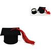PuntoCasaStore® 24 pz scatolina tocco cappello laurea nero in velluto con nappina 7x7x3,7 cm | b