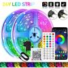 Striscia LED RGB 24V DC Adesiva Bluetooth 10M 15 Metri, Nastro RGB con Controllo