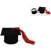 PuntoCasaStore® 24 pz scatolina tocco cappello laurea nero in velluto con nappina 7x7x3,7 cm | b
