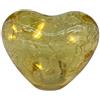 Generico CUORE in vetro crack GIALLO con luce led 8.5x5x6.5 cm BOMBONIERA 1GNK