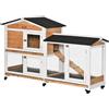 AllMyPets Conigliera 2 Livelli Rete Protettiva in Legno,Metallo e Bitume R5504YL