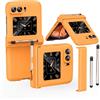 Custodia 3 pezzi con stilo arancione per Motorola Razr 2022 Macaron