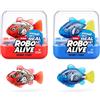 ROBO ALIVE, Robo Fish Robotic serie 3,Pesce che nuota (blu + rosso) di Zuru, si attiva con l'acqua, cambia colore, fornito con batterie, Amazon Exclusive (confezione da 2 pezzi), giocattolo da bagno