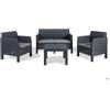 SET SALOTTO GIARDINO RESINA EFF.RATTAN TOOMAX MATILDE ANTRACITE 4 POSTI TAVOLINO