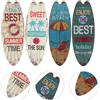 4 Pcs Wooden Surfboard Sign Wall Art Decori Spiaggia Tavole Da Arazzi Sulla