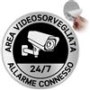 Leiasa Cartello Videosorveglianza - Ø 100 mm - Alluminio - Allarme Attivo | Adesivo Vid