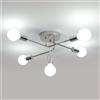 DELIPOP Plafoniera Sputnik Vintage, 5 Luci E27 Lampadario Industrial Cromo | Lam