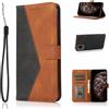 Custodia Pelle Bicolore Marrone-Nero per LG K52 con Cuciture Raffinate