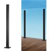 VEVOR Morsetto per Vetro, Staffa per Ringhiera in Vetro Altezza 950 m Spessore 10 mm-12 mm Morsetto per Montaggio su Vetro in Acciaio Inossidabile 304, per Balcone, Giardino, Terrazza, Scale, Nero