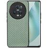 Custodia in pelle fibra carbonio verde per Honor Magic5 Pro - Cover posteriore
