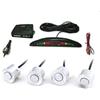 FAST WORLD SHOPPING KIT 4 SENSORI DI PARCHEGGIO BIANCHI CICALINO ACUSTICO DISPLAY LED AUTO CAMPER