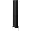 MONSTERSHOP Radiatore a colonna ovale e valvole cromate TRV Designer nero 1800mm x 360mm