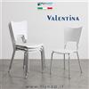 SEDIA SEDIE BAR CASA RISTORANTE VALENTINA IMPILABILE BIANCO Alluminio