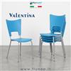 SEDIA SEDIE BAR CASA RISTORANTE VALENTINA IMPILABILE AZZURRO Alluminio