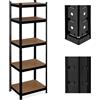 Relaxdays Scaffale in Metallo, HxLxP 180x60x45 cm, 5 Ripiani ad Alta Portata, 50