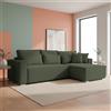 Tezeta Divano angolare Emily con funzione letto con contenitore e penisola reversibile