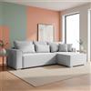 Tezeta Divano angolare Emily con funzione letto easy open con contenitore e penisola re