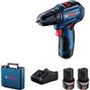 Bosch GSR12V-30 trapano avvitatore senza fili 12V 2x2Ah 30Nm 1600 rpm custodia