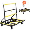 VEVOR Carrello per Cartongesso, Capacità di Carico 816 kg, in Acciaio con 4 Ruote Girevoli e Piano Espandibile, Carrello per Pannelli con Piattaforma Pieghevole con Cinghia di Fissaggio