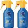 NIVEA SUN Kids Spray Protect & Care SPF 50+ 250 ml, Crema solare 50 bambini 3+ a