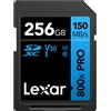 Lexar High-Performance 800x PRO 256GB Scheda SD, UHS-I 150 MB/s Lettura, Scheda