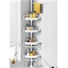WSBArt Scaffale per doccia robusto con asta di tensione, installazione rapida, in acciaio inox 18/8, antiruggine, a 4 ripiani, regolabile, per vasca da bagno, shampoo, accessori, stoccaggio, 81,3