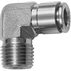RIEGLER Raccordo a L, R 3/8 a., per tubo esterno Ø 8 mm, pressione di lavoro max. 20 bar, acciaio inox 1.4404