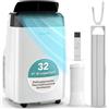 Serenelife SLPAC7EU Condizionatore Portatile 3-in-1, Deumidificatore Integrato, Ventilatore, Telecomando, Kit Scarico Finestra, 7,000 BTU, Classe A, 2.4 kg, 57 Decibel, Bianco