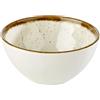 APS guscio - Stone Art in melamina, Ø 12 cm, altezza: 6 cm, 0,3 litri, interno: parete, bianco, bordo: Marrone