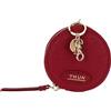 THUN - Portachiavi rotondo con zip in ecopelle bordeaux, 9x9 cm, altezza 4 cm, collezione Sempre con me