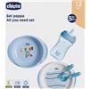Chicco Set Pappa 12M+, Contiene 1 Tazza, Set di 2 Piatti e Posate, Forchetta e C