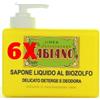 TABIANO 6 X TABIANO Sapone Liquido Mani al Biozolfo con Dispenser 250 ml