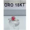Anello in oro bianco 750 18 carati grammi 1,9 con pietre bianche e rosso +2800