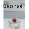 Anello in oro bianco 750 18 carati grammi 2,2 con pietre bianche e rosso +2800
