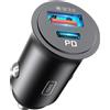 INIU Caricatore Auto USB C 60W [Type C 30W USB A 30W] Caricatore Auto