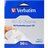 Verbatim Buste per CD 50 Pezzi Custodie CD Buste per CD Protezione da Polvere e