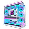 Hyxn H1 Case PC ATX - Con 6 ventole PWM ARGB specchio infinito, doppia camera Mid Tow