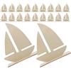 40 sagome di legno a forma di barca a vela - Trucioli di legno non rifiniti a